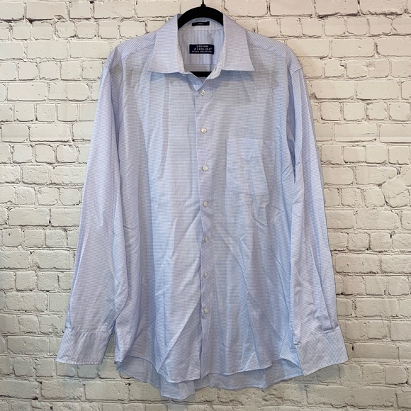 Steven Azzolina Classic Patterned Blue Button Down Dress Shirt - Picture 1 of 8